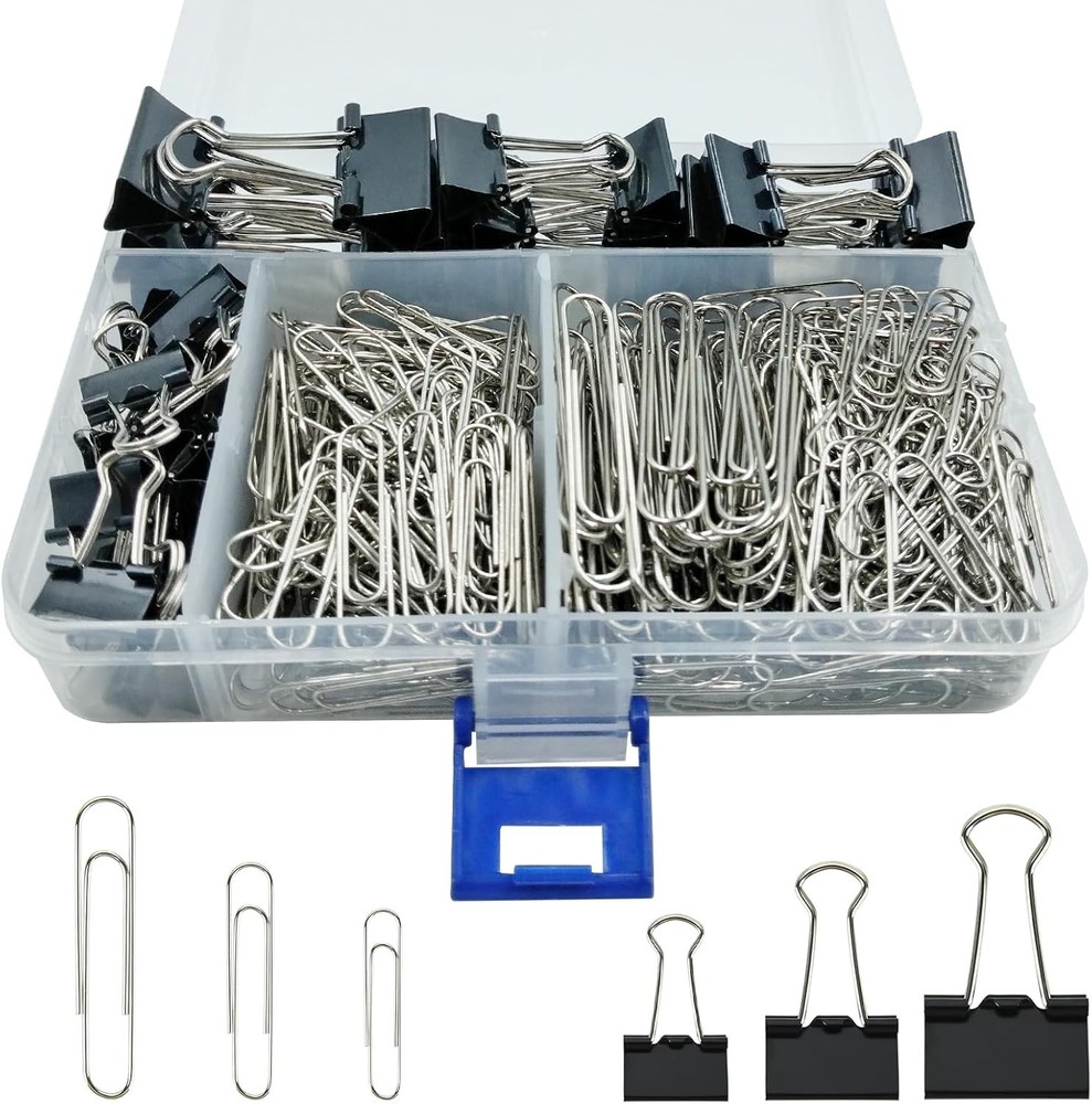 Paper Clips and Binder Clips Assorted Sizes, Lar Medium Small Sier
