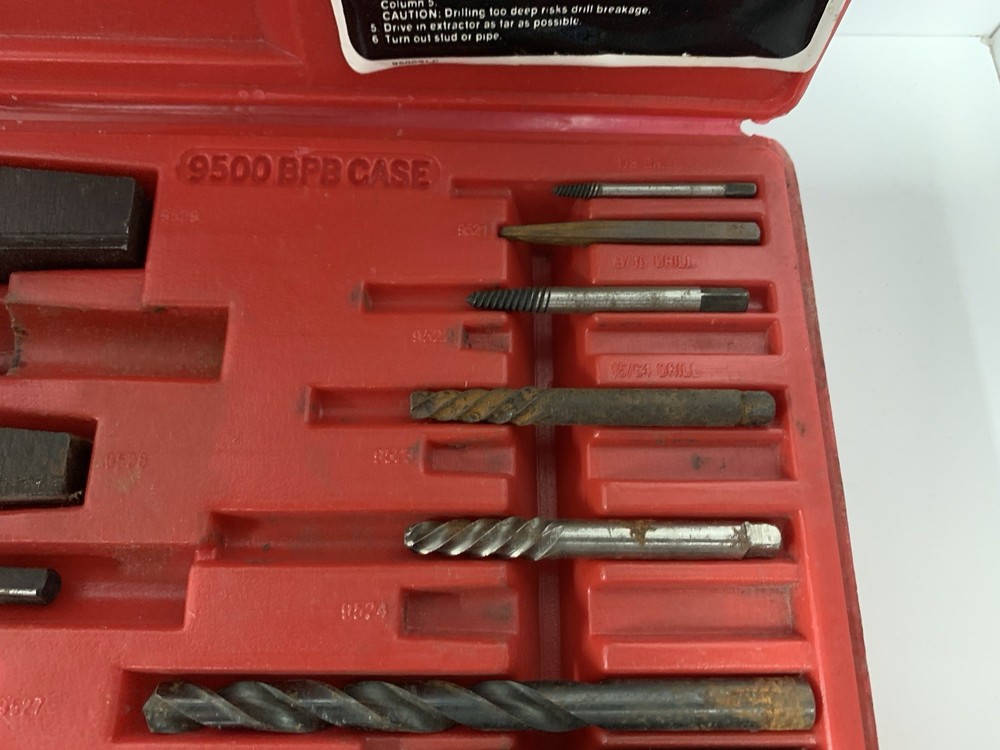 PROTO Professional Tools 9500B Screw & Pipe Extractor Set, ** Missing 3**- READ