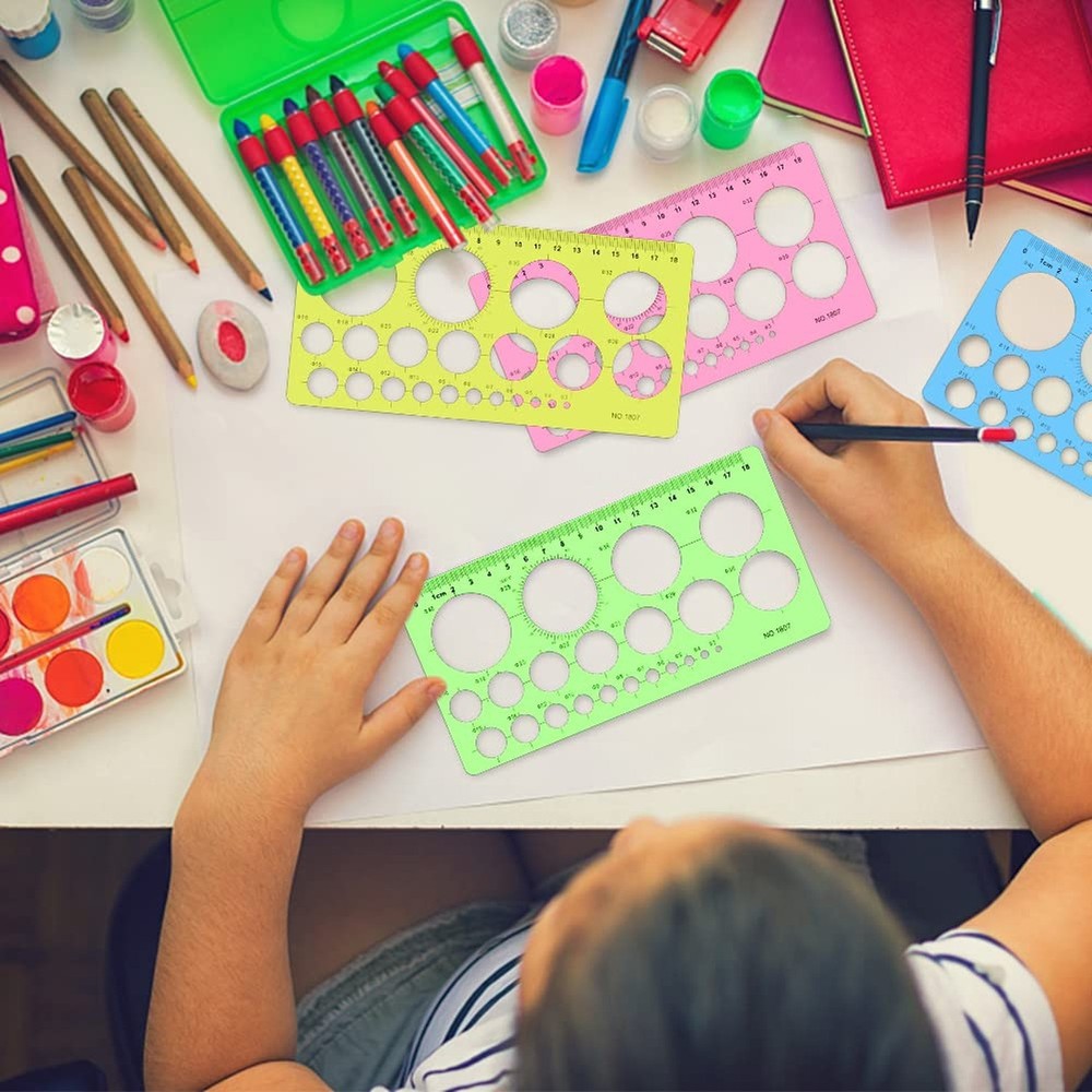 Circle Template for Drawing 4 Pcs Circle Stencils Drafting Tools Set Stencil ...