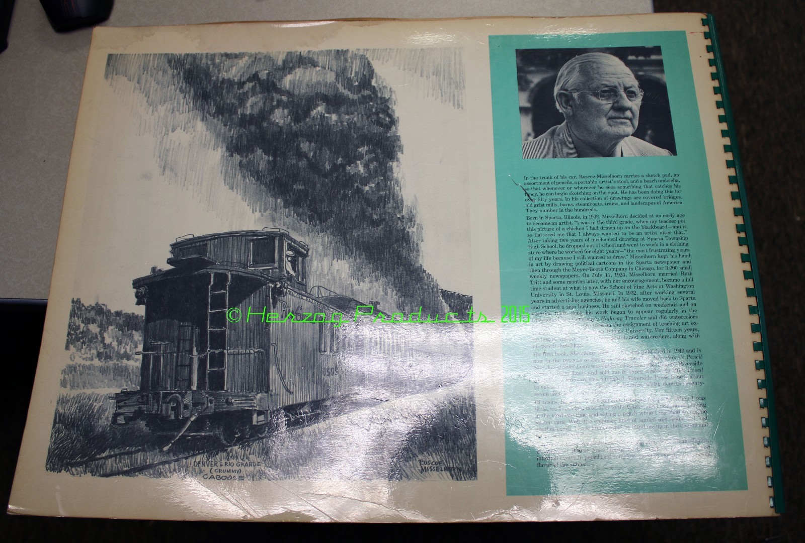 Autographed Roscoe Misselhorn's Pencil Sketches of American Steam Trains MP DRGW