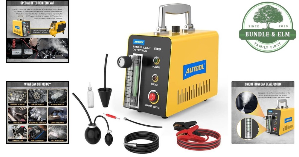 Efficient Automotive Leak Detector with External Flow Meter - 12V Compatibility