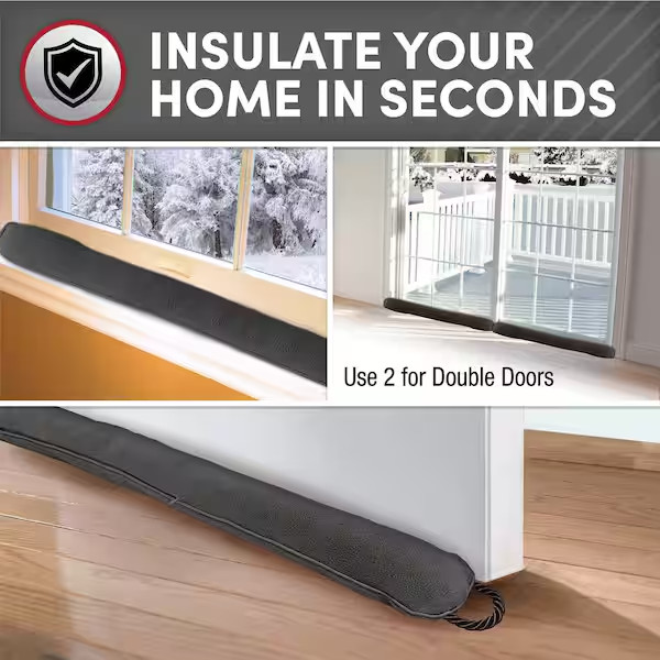 Draft Stop with Zipper Dark Grey