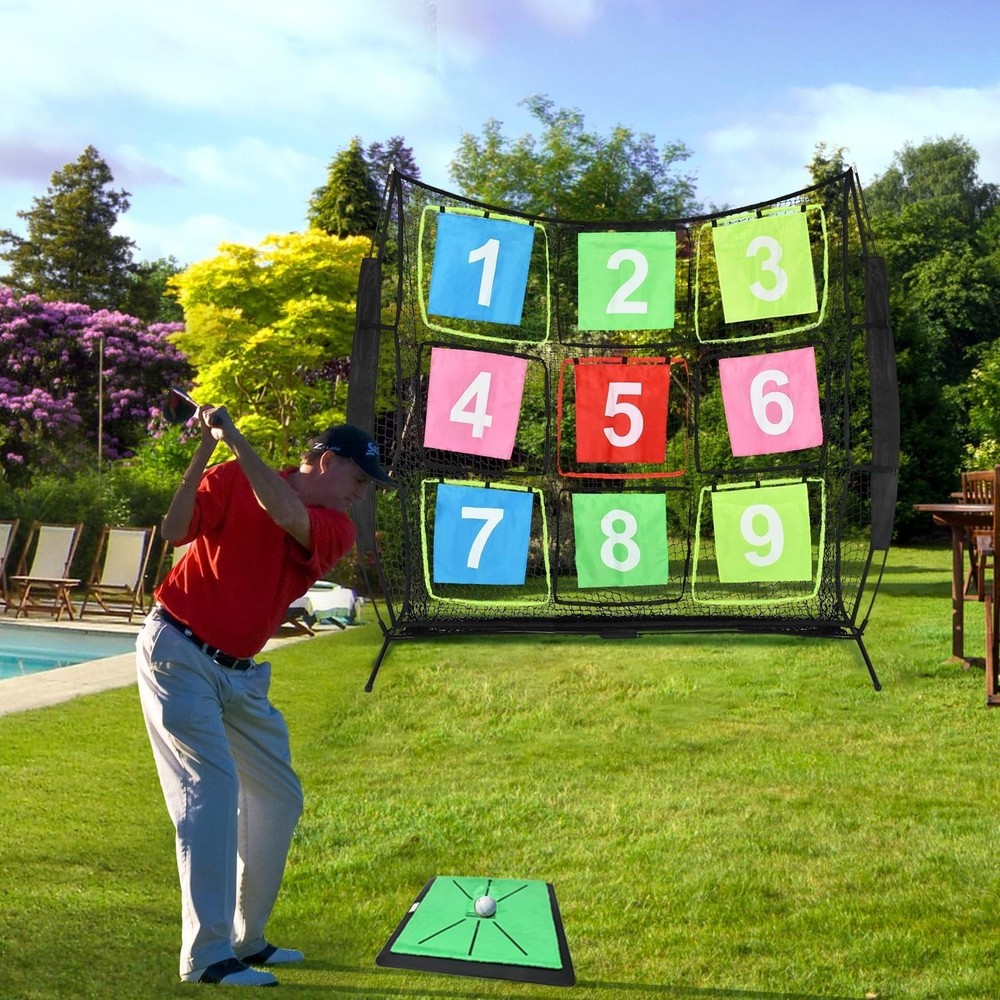 Disc Golf Net Portable Disc Training Net,9 Target Multifunctional Practice Net..