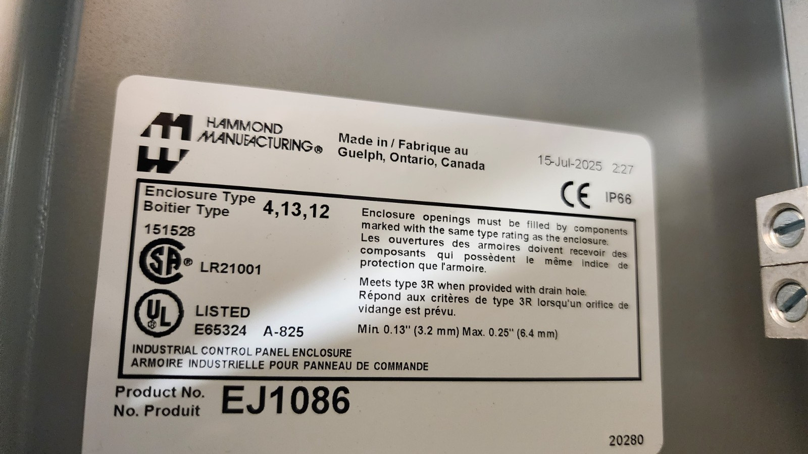 Berner International Enclosed Industrial Control Panel SLC07-1072AA-BK *PI