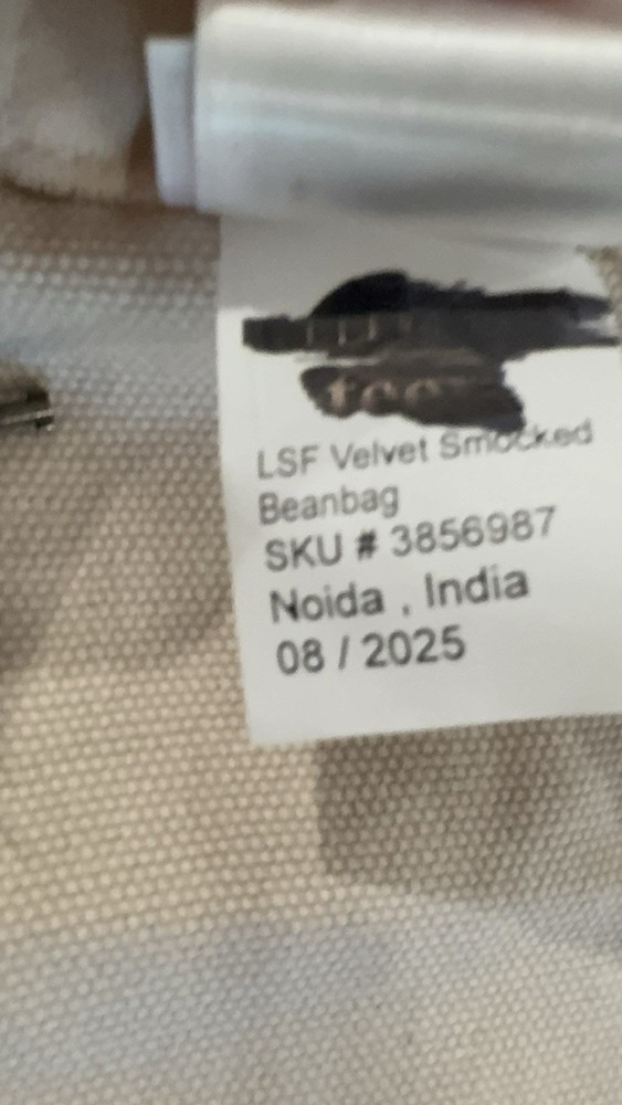 Pottery Barn Teen Large LoveShackFancy Smocked Velvet Bean Bag Chair Cover Only