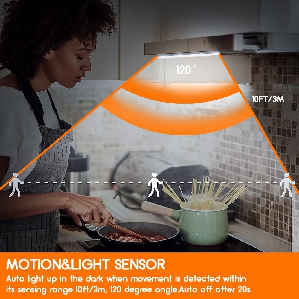 6 Pack LED Motion Sensor Closet Lights – Battery & Stick-On