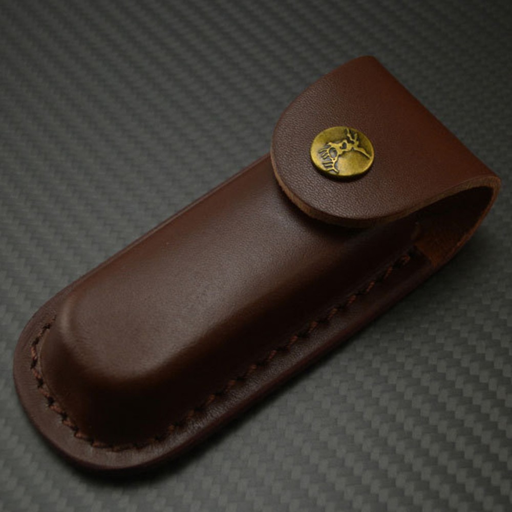 5" Durable Leather Knife Sheath Folding Pocket Multi Tool Pouch Holster Case