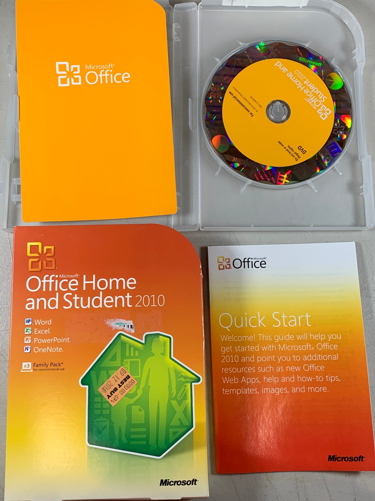 Microsoft Office Home and Student 2010 Family Pack w/ Case CD & Product Key