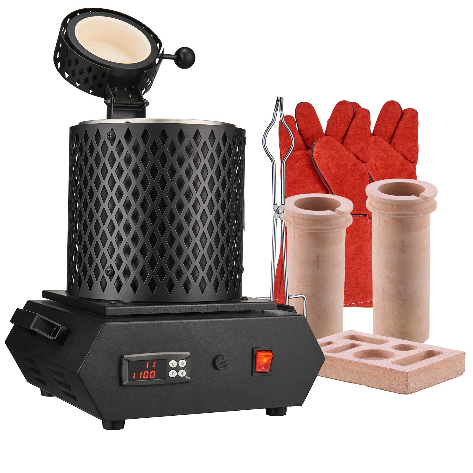 Uimoso Electric Gold Melting Furnace 1350W with Digital Control and 2 Crucibles