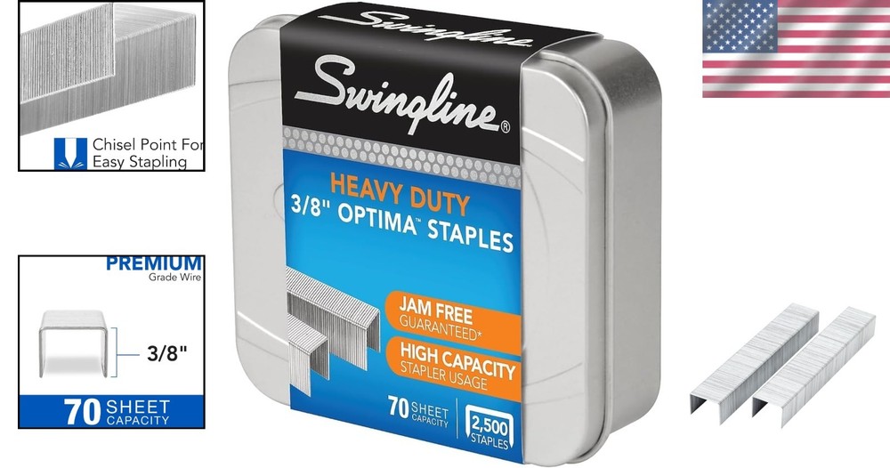Optima High Capacity Staples 3/8" - 2500 Count Jam-Free Precision Performance