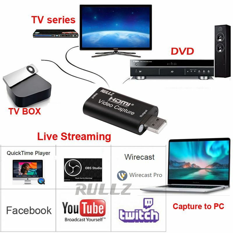 Mini Micro Camera PS4 Switch USB HDMI Video Capture Card Record & Live Streaming