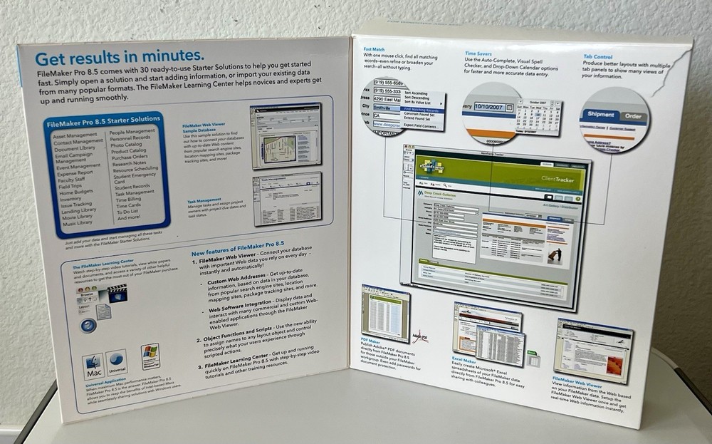 FILEMAKER PRO 8.0 ADVANCED SOFTWARE Upgrade Edition For Windows Mac. Complete