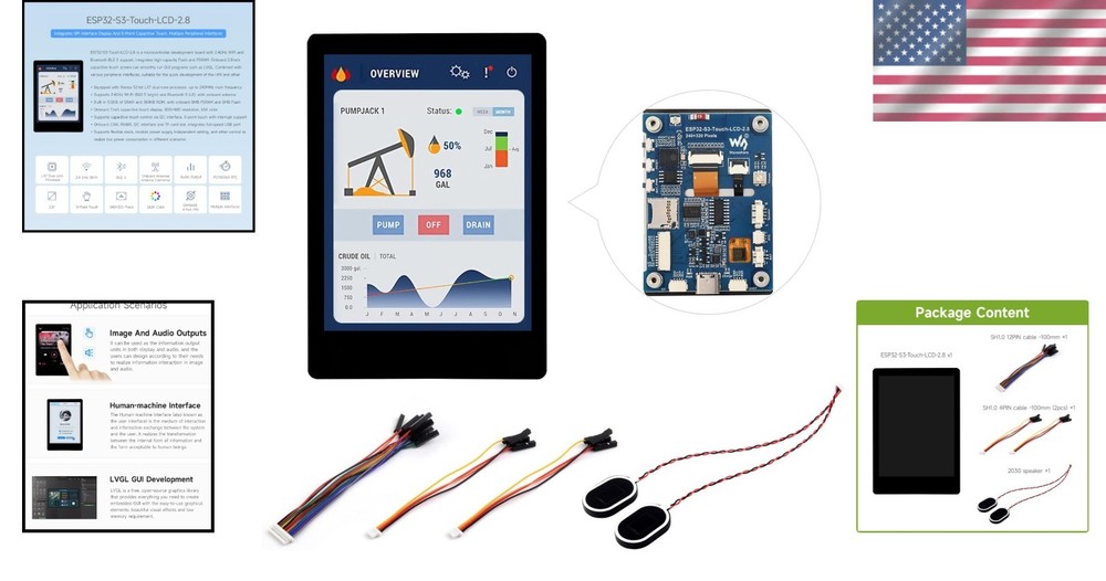 Development Board with Capacitive Touch Display, Dual-Core