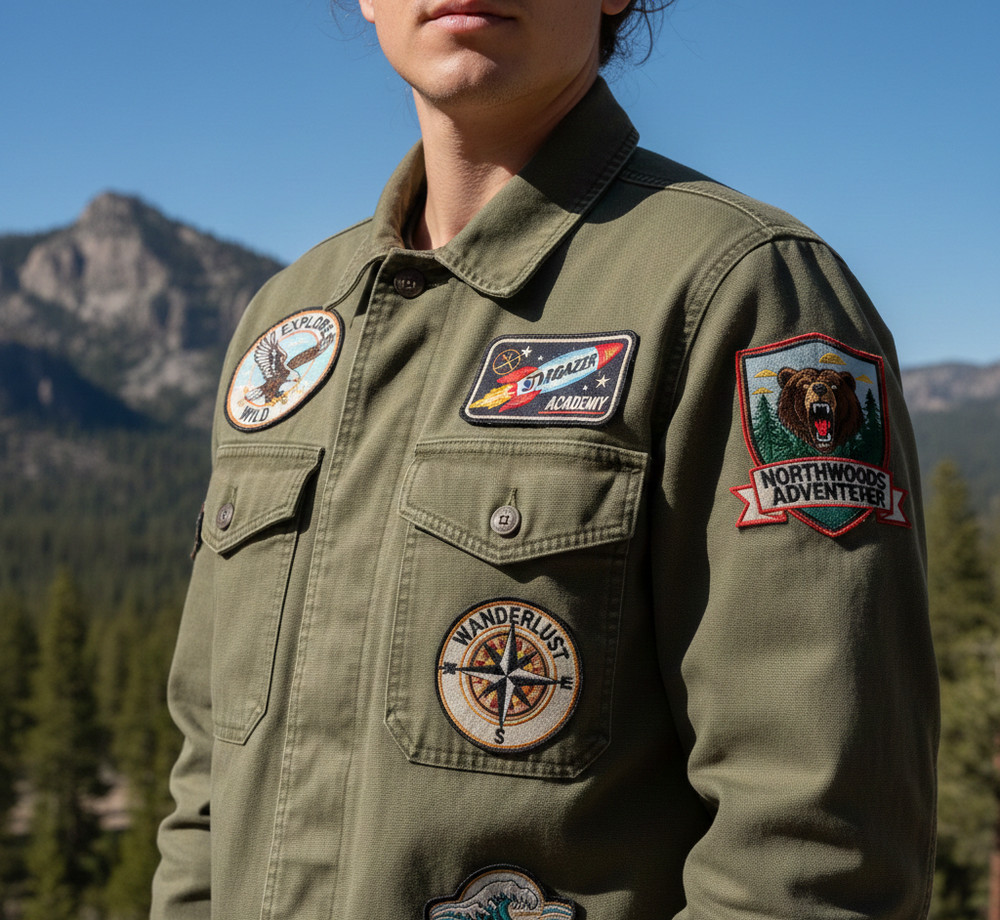 Iron-on goose patch, embroidered goose patch