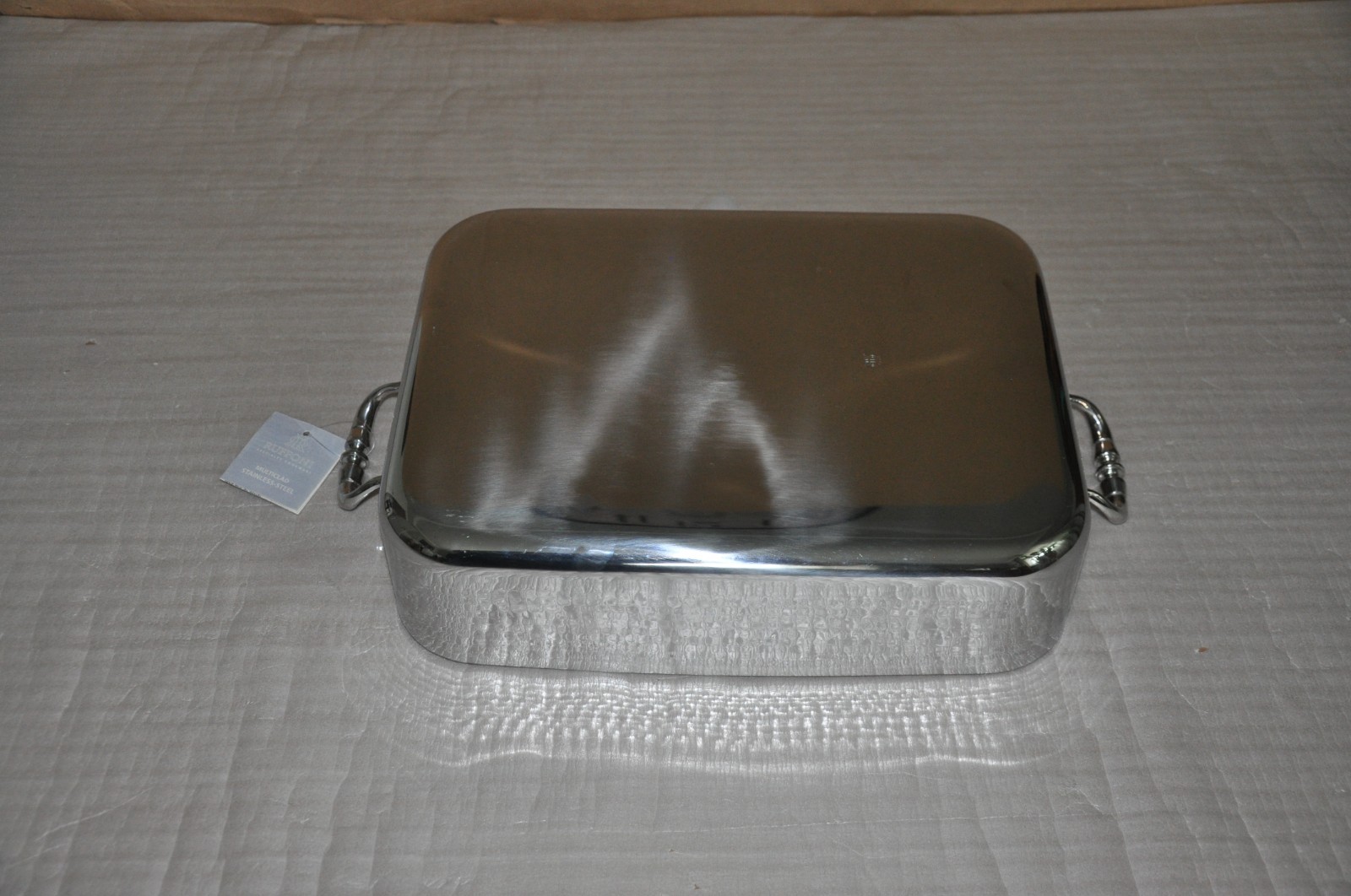 RUFFONI Hammered Open ROASTING PAN 38CM Stainless Steel Rectangular OPR3809X NEW