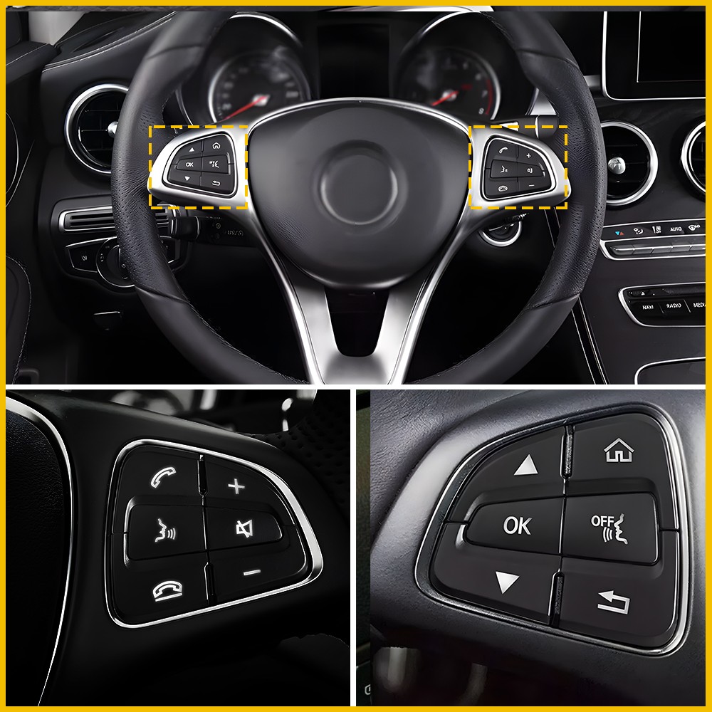 Steering Wheel Multi-Function Button Cover for Mercedes-Benz C300 2015-2019