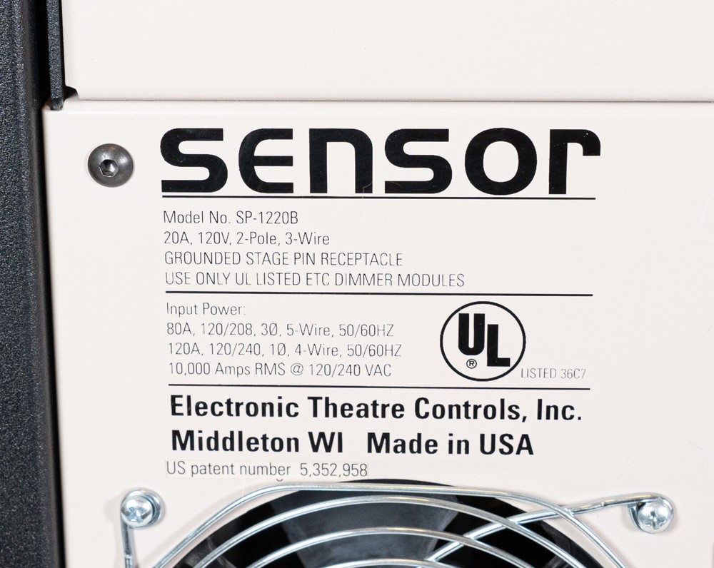 ETC SP 1220B Sensor Rack w/ 6 D20AF Dimmer Modules *No Electronic Control Module