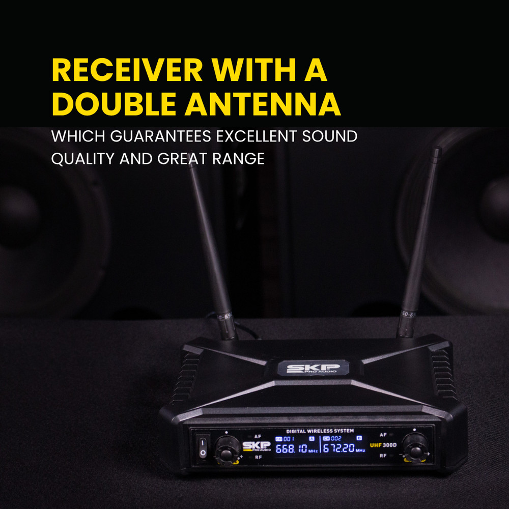 SKP Pro Audio UHF-300D Digital Wireless Vocal - Dual Handheld Microphone System