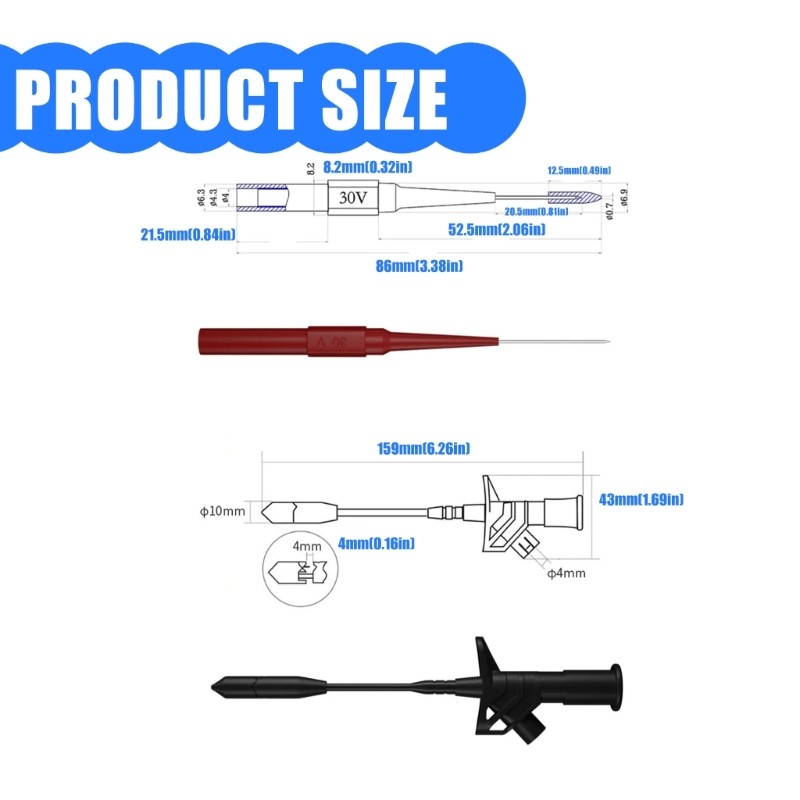 25pcs Multimeter Test Leads Set with Probe for Electrical Terminal Testing