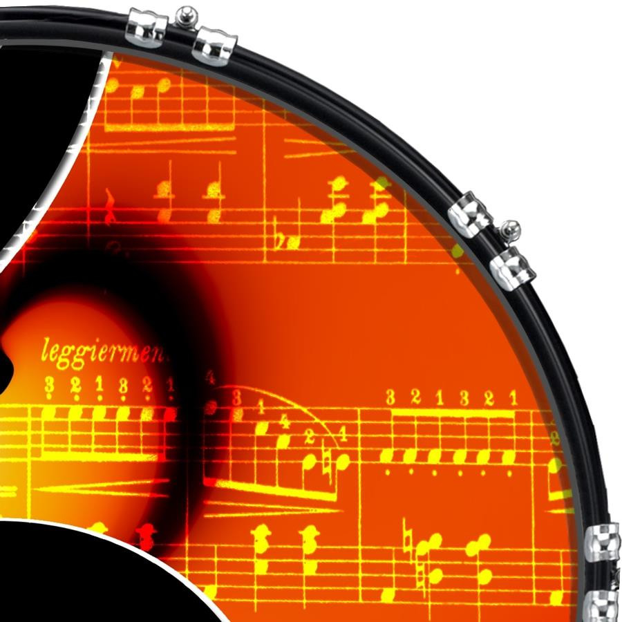 20" Custom Bass Kick Drum Front Head Graphical Clef 1