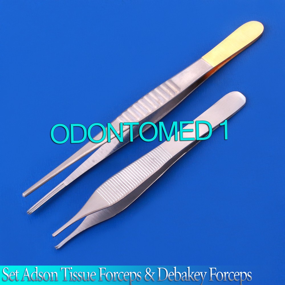 2 Pcs Set Adson Tissue Forceps & Debakey Forceps Surgical Instruments DS-651