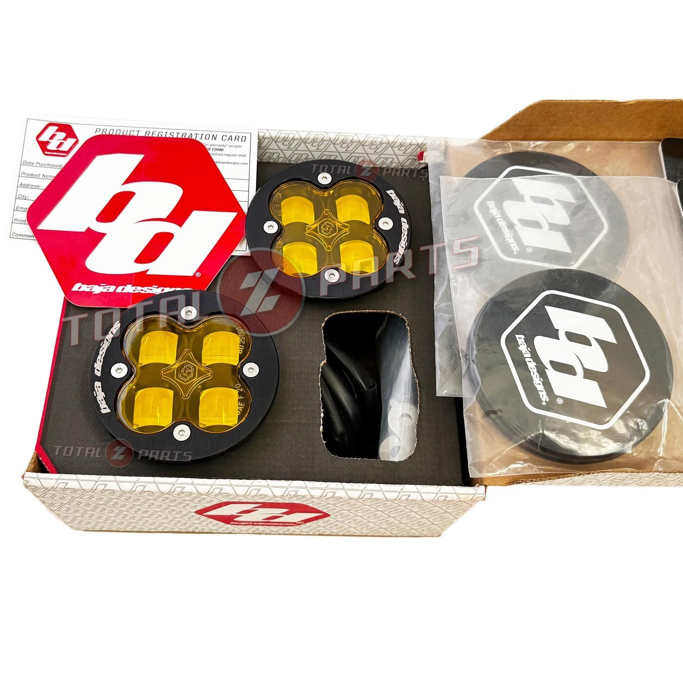 Baja Designs™ Squadron-R SAE LED Amber Fog Lights Pair, Wiring & Rock Guards