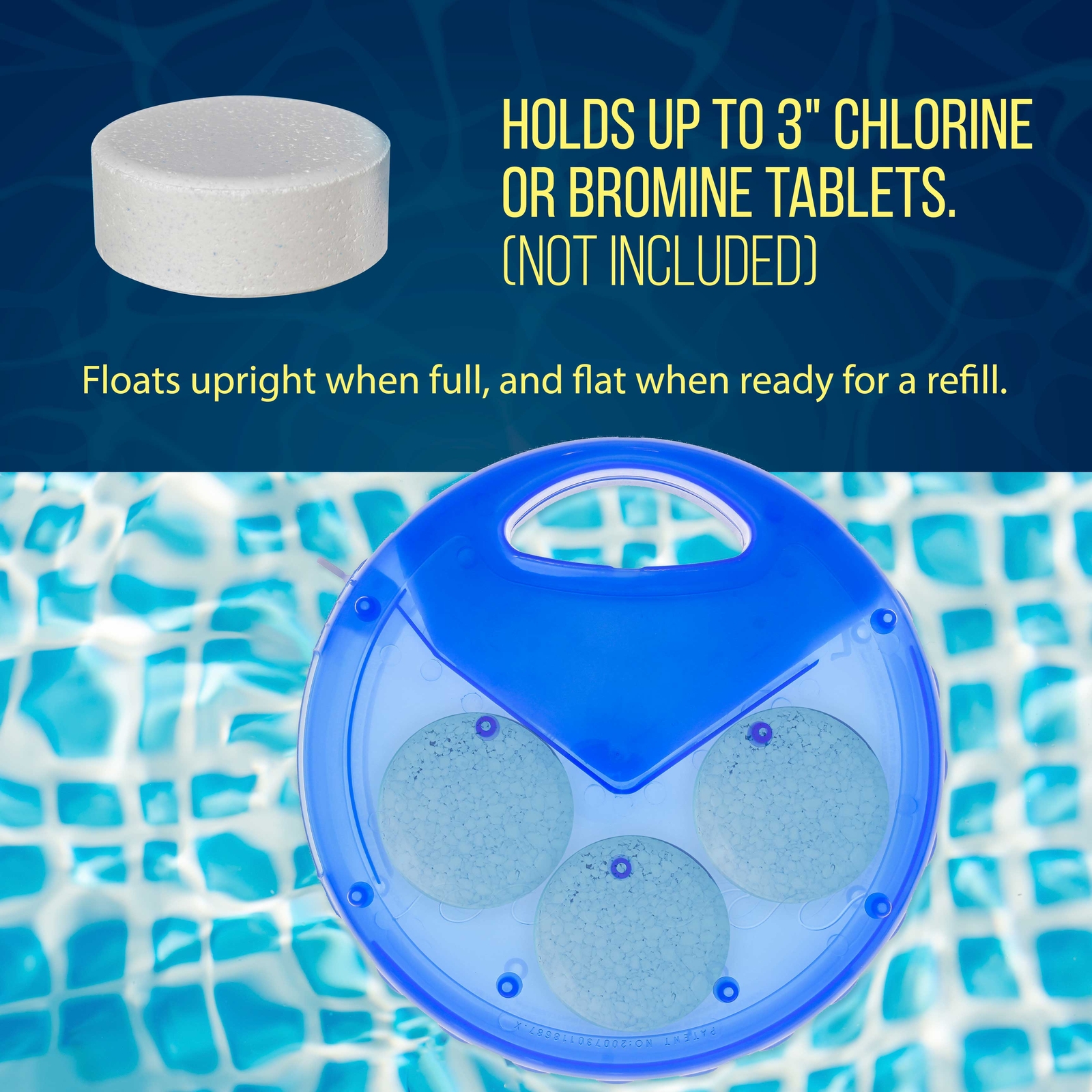 U.S. Pool Supply Pool & Spa Floating 3" Tablet Circle Chemical Dispenser