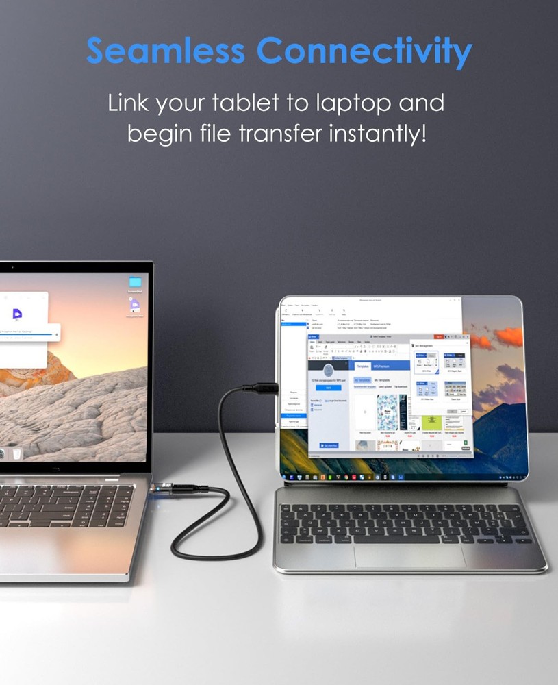 USB to C Adapter (2 Pack), Type C USB-A Adapter, Translucent black