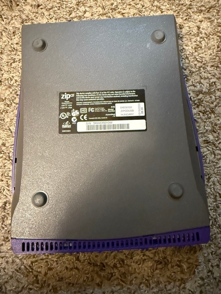 IOMEGA ZIP CD 650 Drive ZIPCDUSB Only - Missing Power Cable.