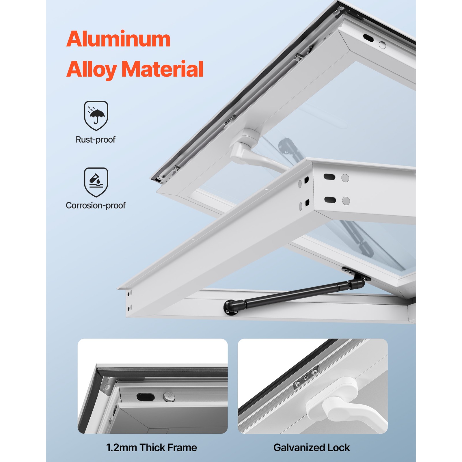Uimoso 36x24in Food Truck Service Window with Awning,Aluminum Alloy Construction