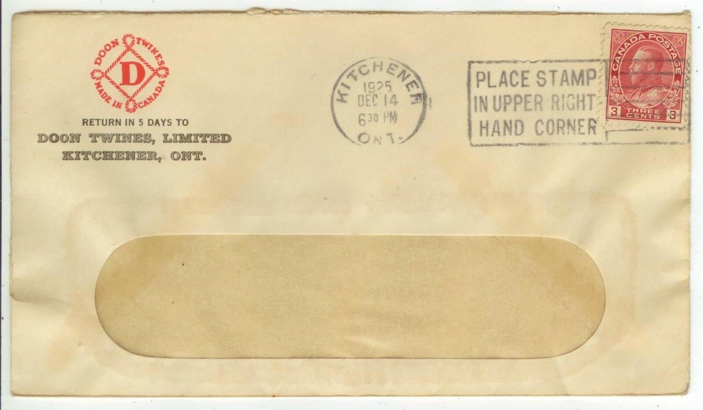 1925 Kitchener Canada Doon Twines, Limited