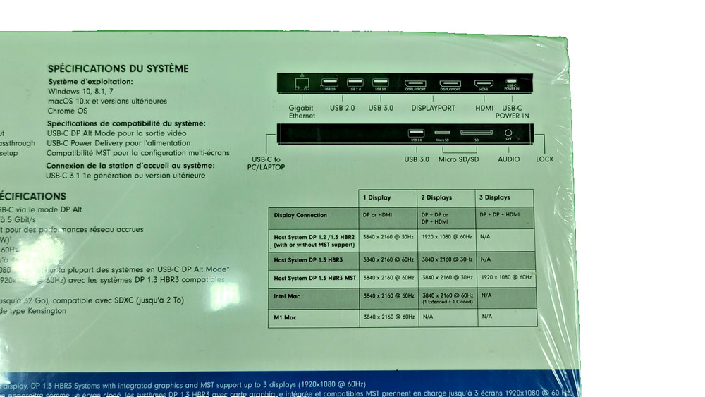 VisionTek VT2500 Multi Display Docking Station 85 Watts Black - New