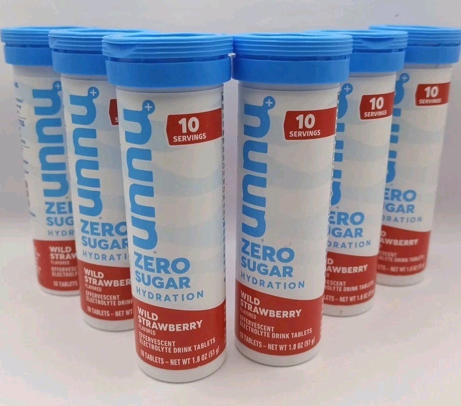 (6) Nuun Zero Sugar Hydration Electrolyte Tablets Wild Strawberry Exp 11/26