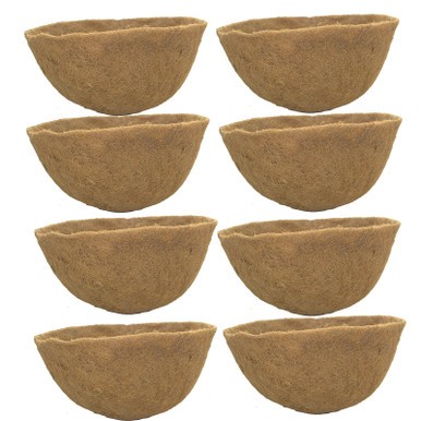 24" x 15" Round Molded Coco Liner - 8 Pack