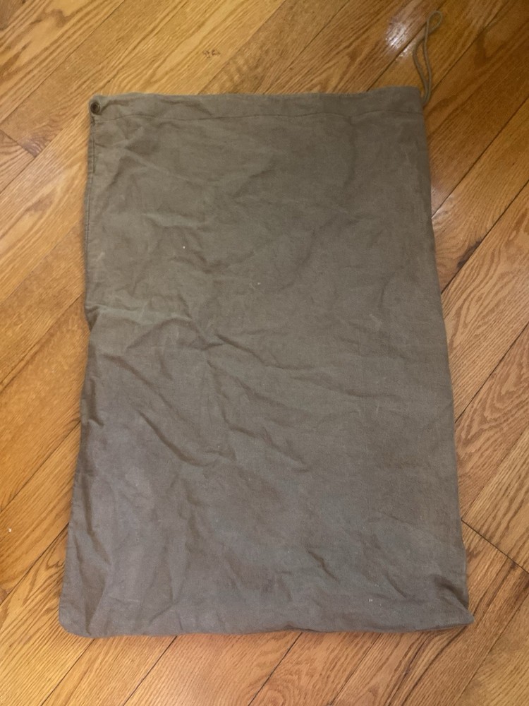 Military Style Barracks Bag Tan Drawstring Top Preowned