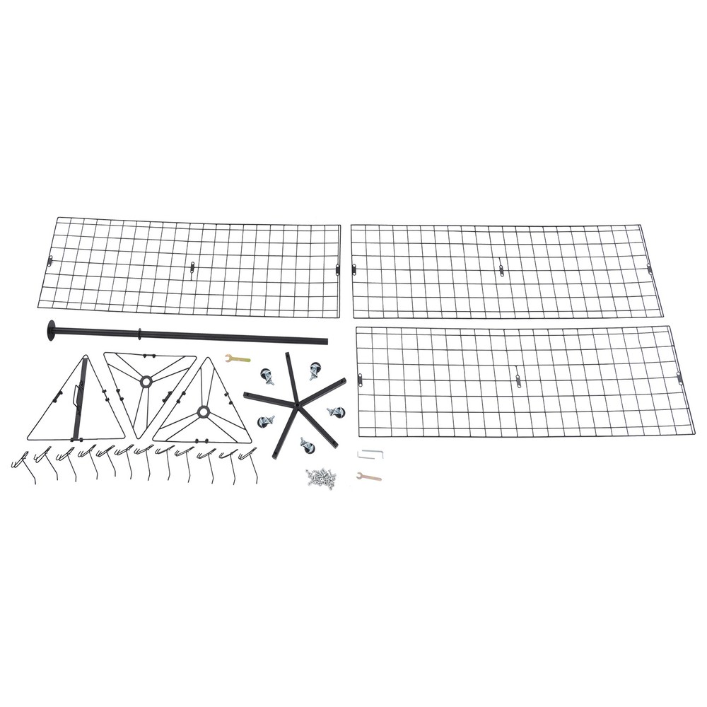 Triangular Grid Panel Display Stand Mobile Grids Wall Showing Shelf Freestanding