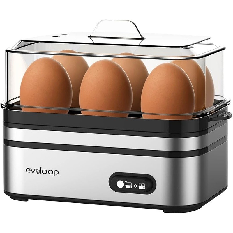 Multi Functional Egg Cooker Boiled Poached Scrambled Eggs W/ Easy Clean Trays US