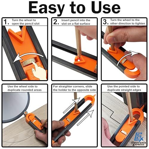 Precise Contour Scribe Tool - Corner and Edge Duplicator for Woodworking, Til...