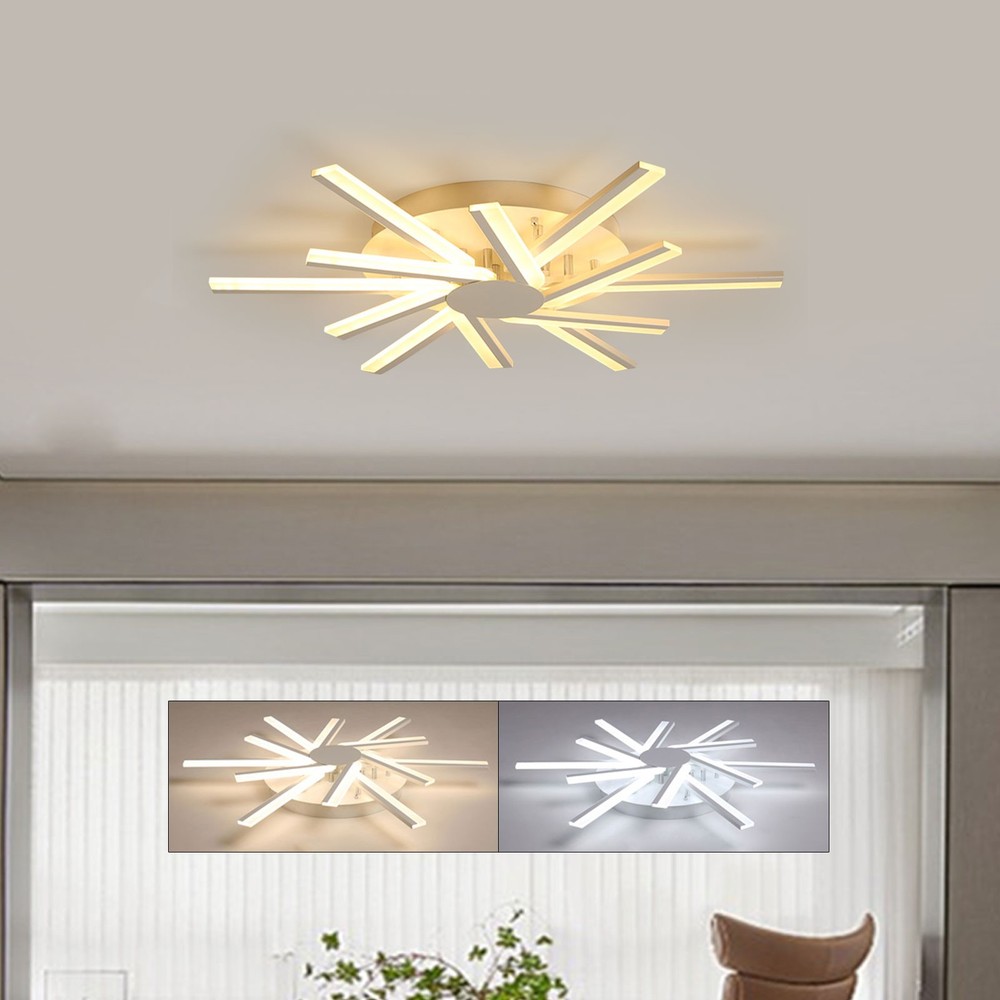 Modern Ceiling Light LED Dimmable Pendant Lamp w/Remote Controller & 12 Lights