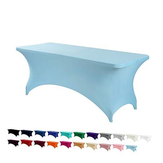 8FT Spandex Table Cover Rectangular Stretch 96" x 30" (Rectangular) Blue Mist