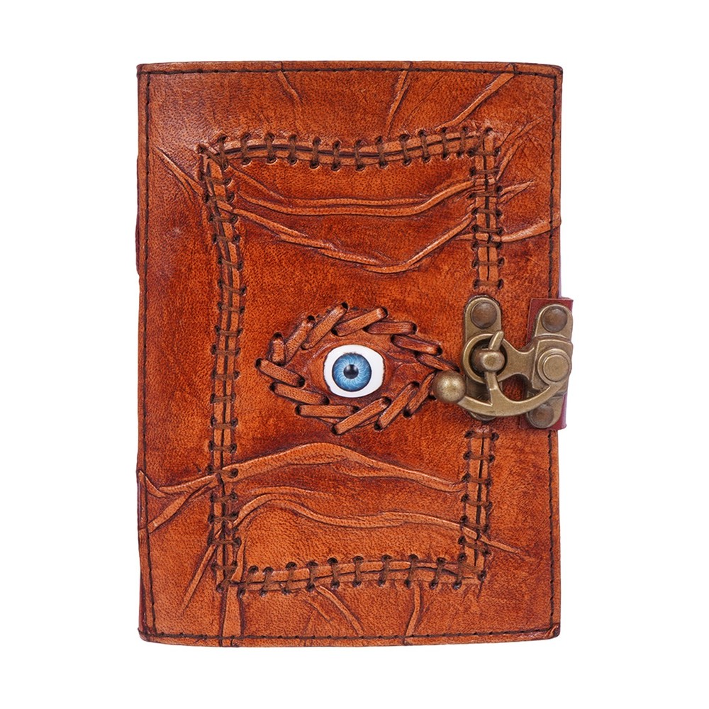 Knowing Eye Embossed Leather Journal – 5x7" Multicolor Handmade Notebook
