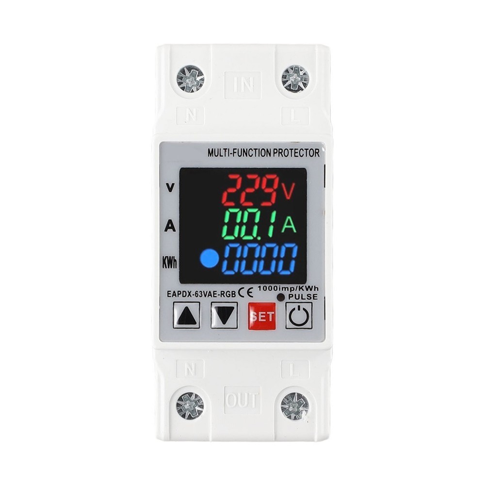 63A Adjustable Voltage Protector Relay for Din Rail with Display Function
