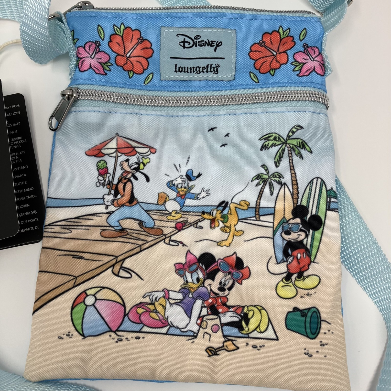 Loungefly Disney Mickey Mouse and Friends Beach Day Passport Crossbody Bag