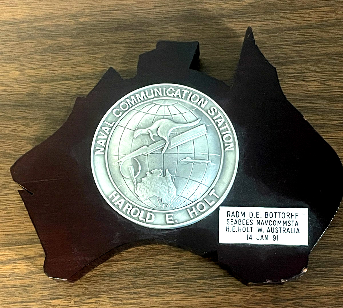 Naval Communication Station Australia Metal` Plaque Emblem