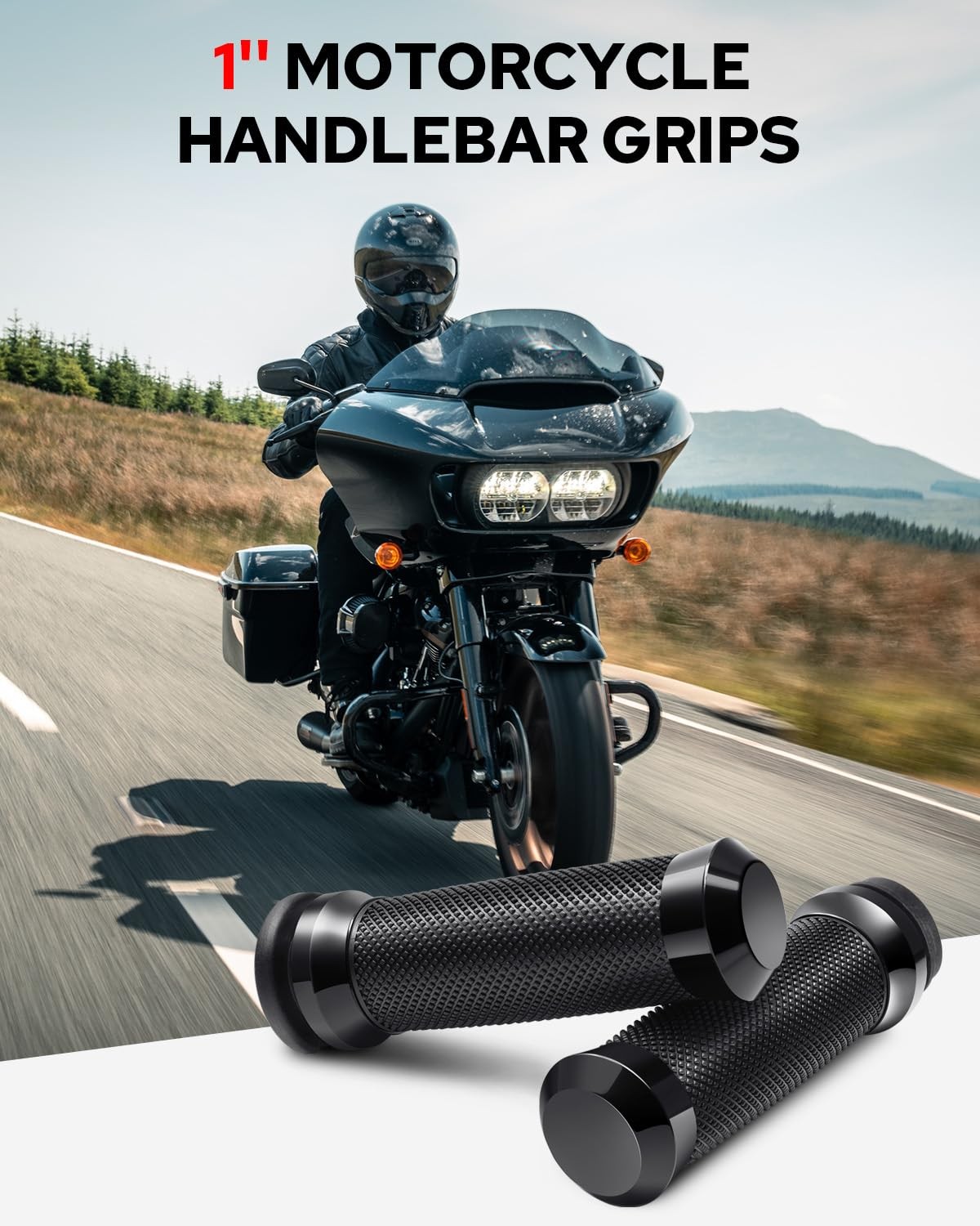 1inch Handlebar Grips, Electronic Throttle Control Hand Grips Fit for Harley ...