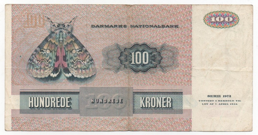 DENMARK 100 KRONER 1985 PICK 51 LOOK SCANS