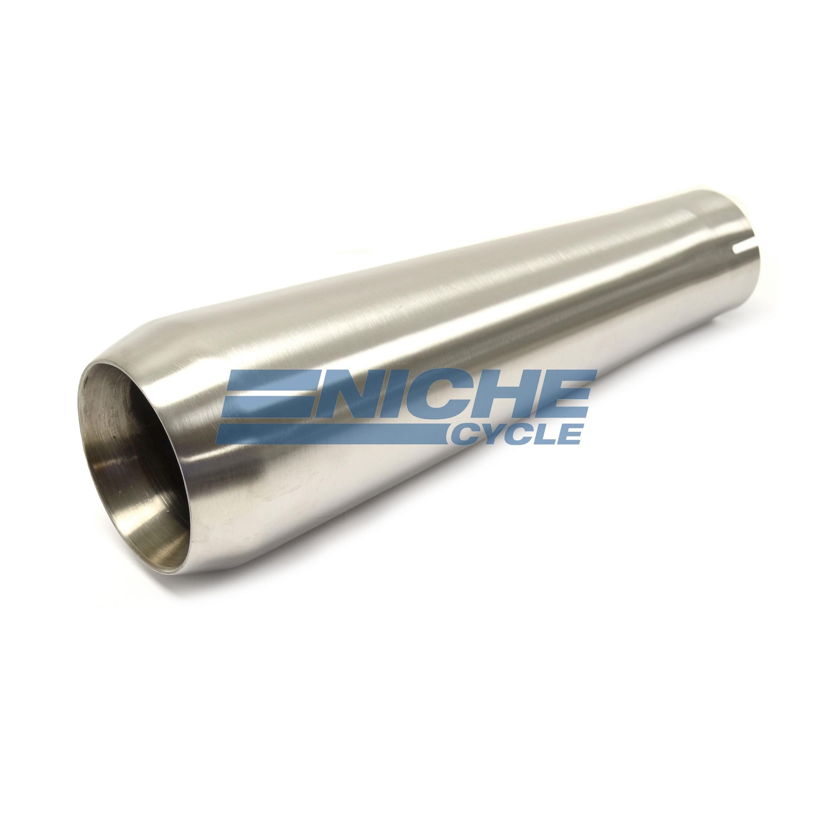 13" Big Mouth Stainless Steel Muffler w/ Bracket Reverse Cone Brushed 2.5"