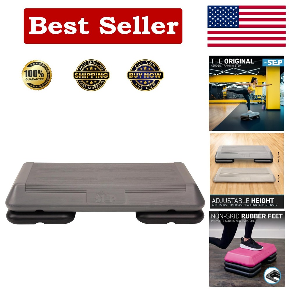 Adjustable Aerobic Step Platform with Non-Slip Surface and Streaming Videos