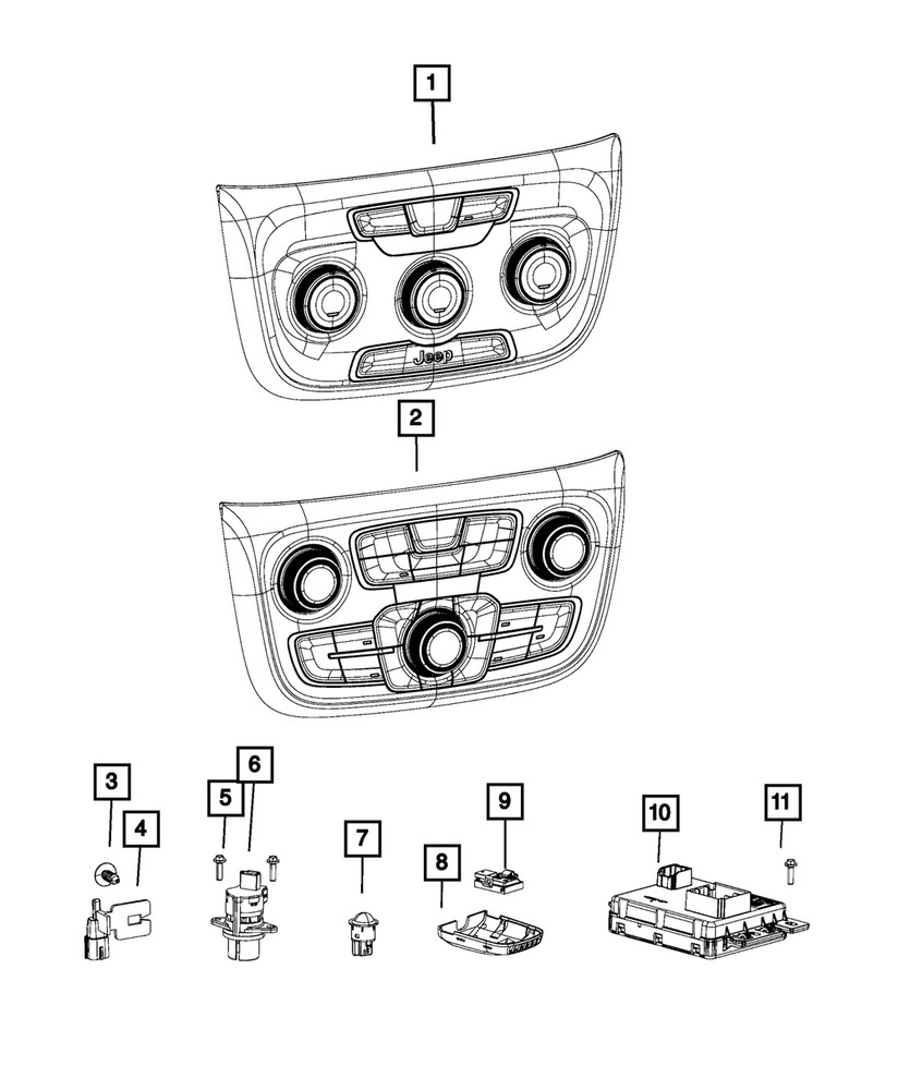 Genuine Mopar Vehicle Feature Controls Center Stack 5VA59DX9AF