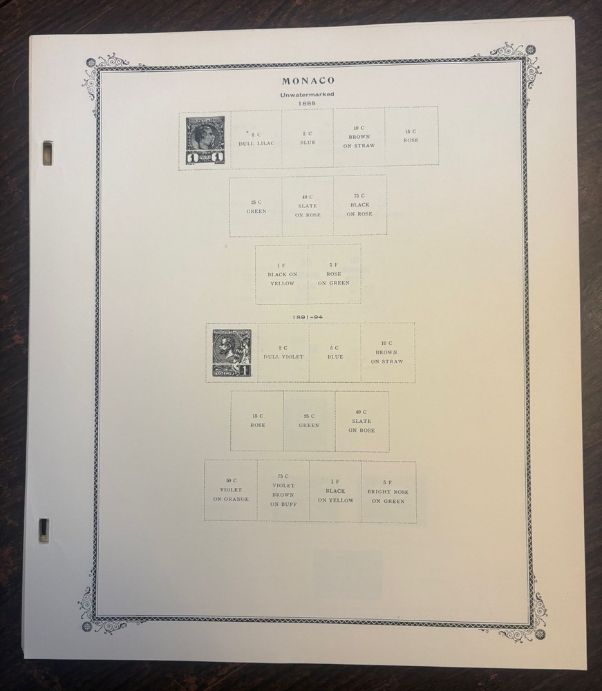 Scott Specialty Album pages for Monaco